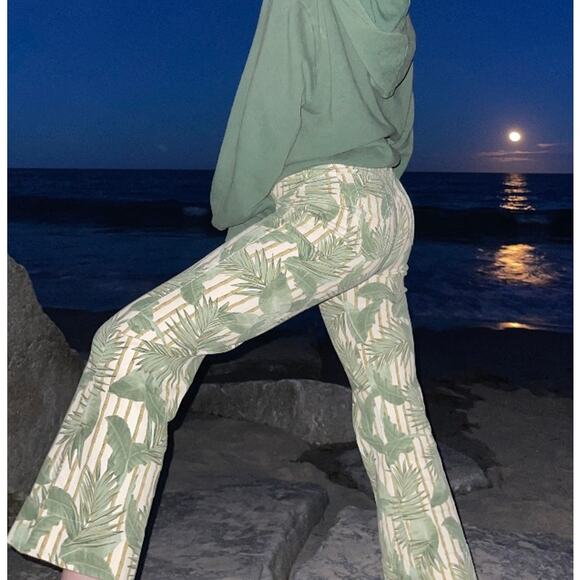 MuMu Blue Show Me Your MuMu Cropped Hawn trouser bamboo palm leaf, size 28 - Picture 5 of 10